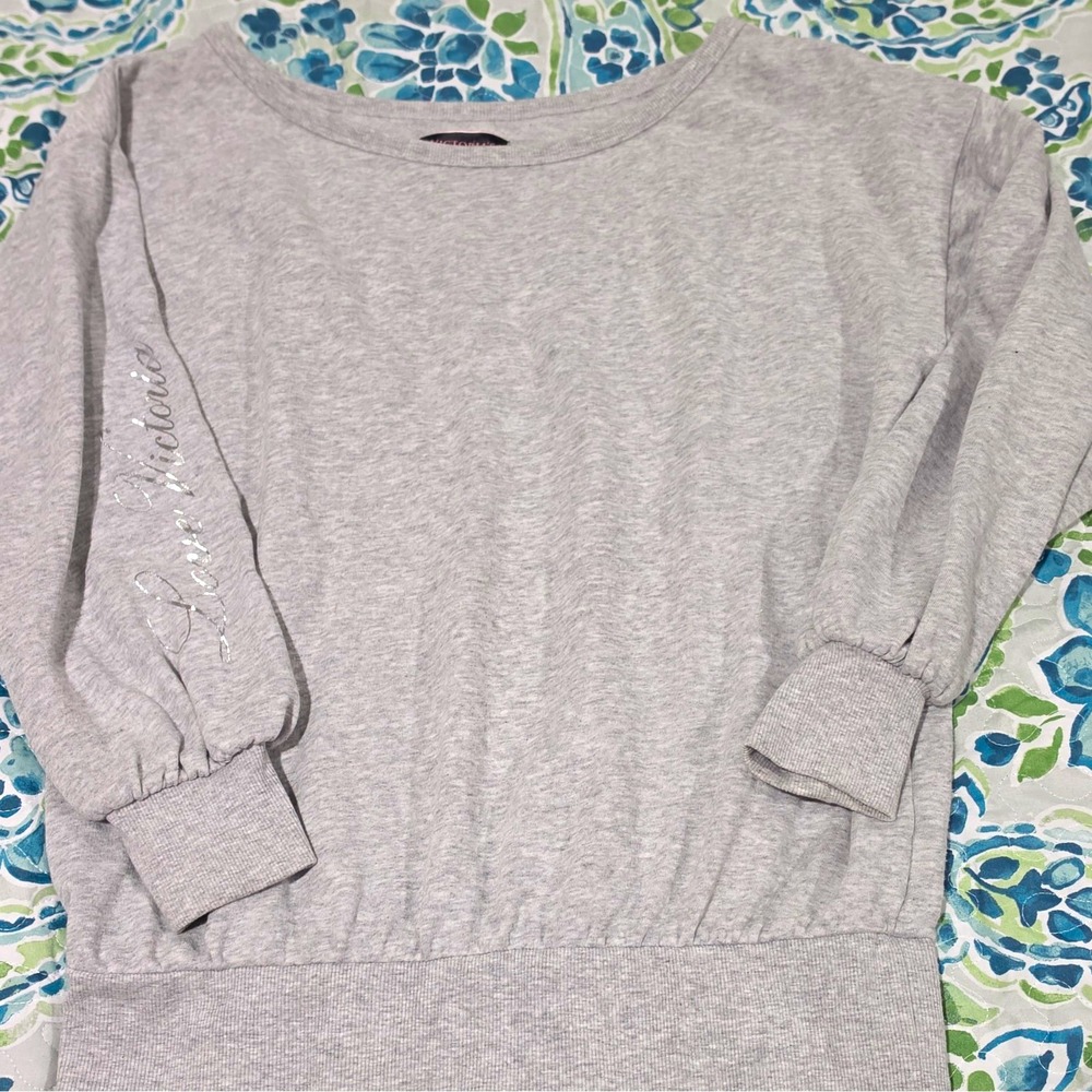 Victoria's Secret Gray Women's Crewneck Pullover Love Logo Fleece M